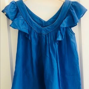 French Connection Blue Flowy Top, Size 6